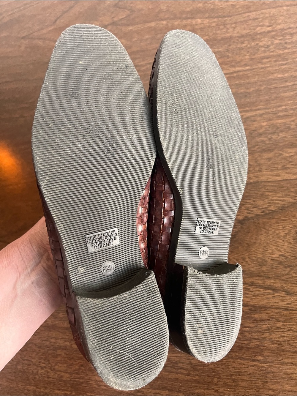Vintage G.H. Bass & Co Women’s 6.5 M Woven Leather Loafers Brown Made in Brazil - Picture 5 of 10
